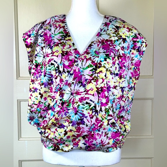Cabi Women’s Eden Floral short Sleeve Blouse #5211 Medium - Picture 1 of 6